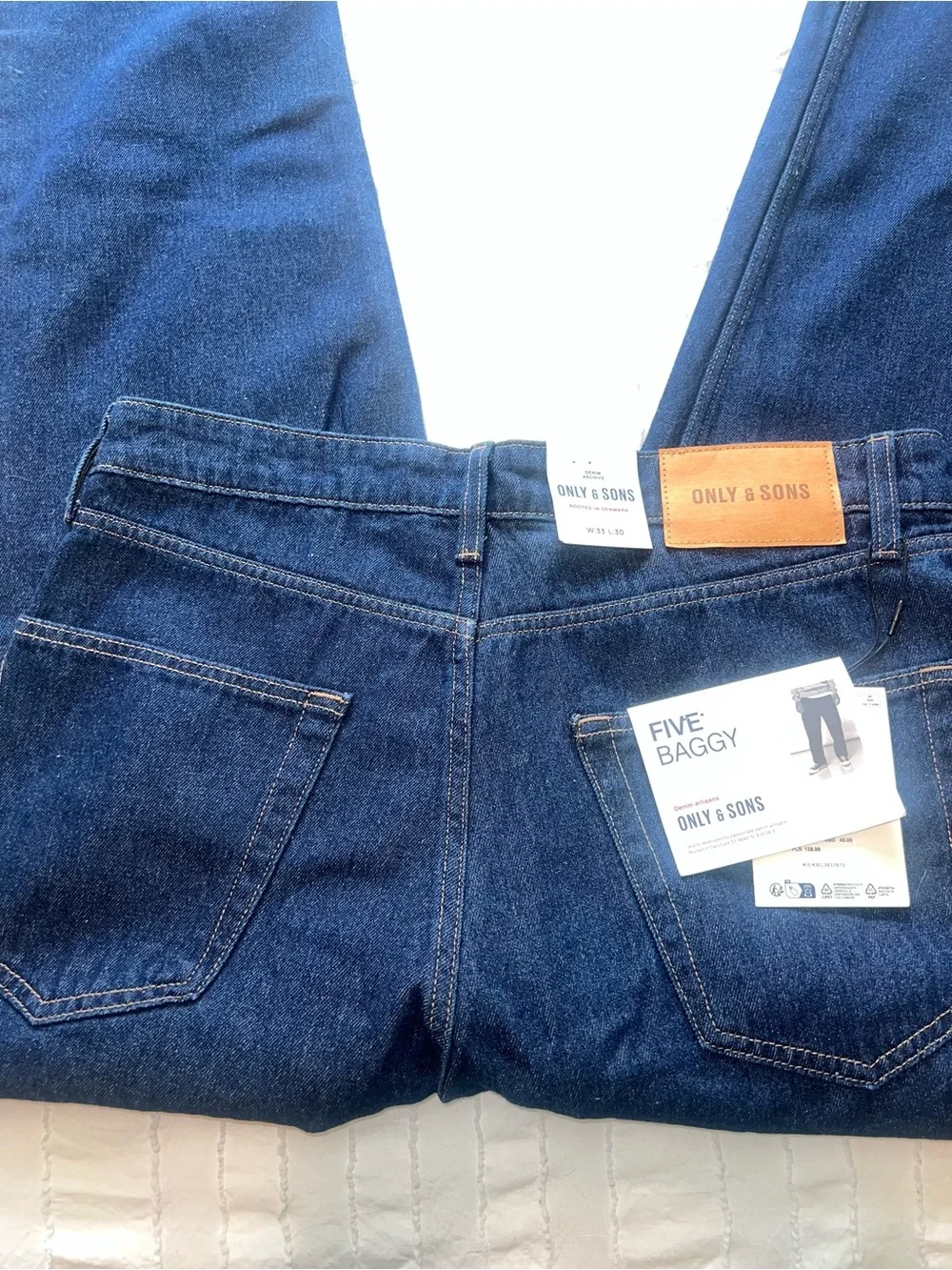 ONLY & SONS Men's Five Baggy Jeans - indigo